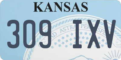 KS license plate 309IXV