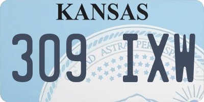 KS license plate 309IXW