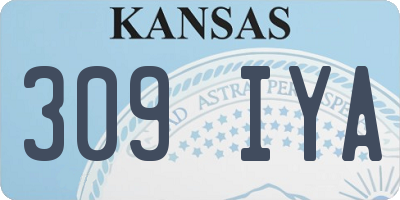 KS license plate 309IYA