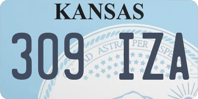 KS license plate 309IZA