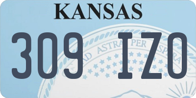 KS license plate 309IZO
