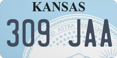 KS license plate 309JAA