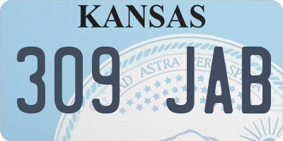 KS license plate 309JAB