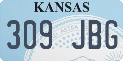 KS license plate 309JBG