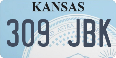 KS license plate 309JBK