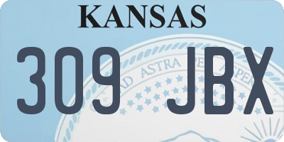 KS license plate 309JBX