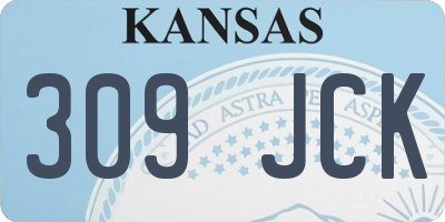 KS license plate 309JCK