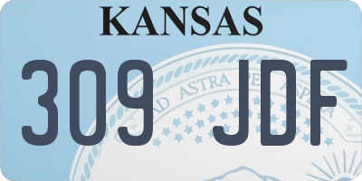 KS license plate 309JDF
