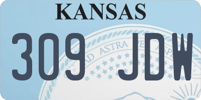 KS license plate 309JDW