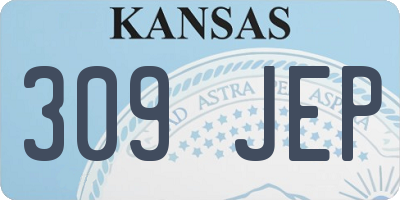 KS license plate 309JEP