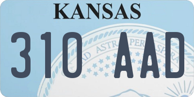 KS license plate 310AAD