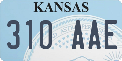 KS license plate 310AAE