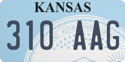 KS license plate 310AAG