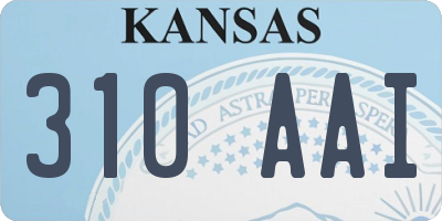 KS license plate 310AAI