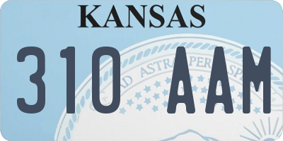 KS license plate 310AAM