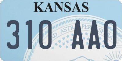 KS license plate 310AAO