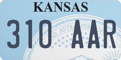 KS license plate 310AAR