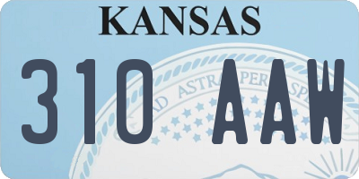 KS license plate 310AAW