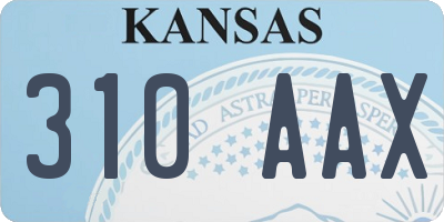 KS license plate 310AAX