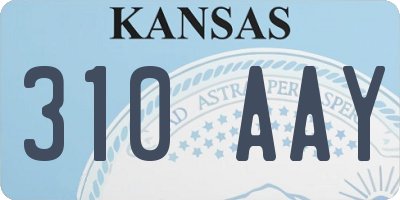 KS license plate 310AAY