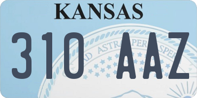 KS license plate 310AAZ