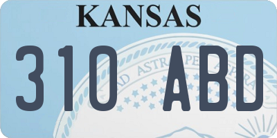 KS license plate 310ABD