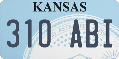 KS license plate 310ABI