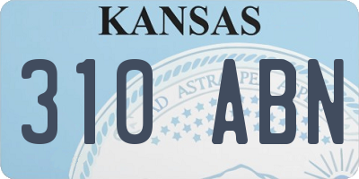 KS license plate 310ABN