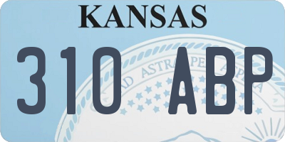 KS license plate 310ABP