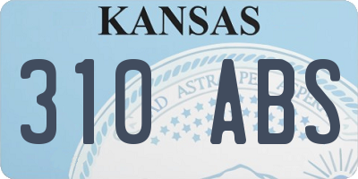 KS license plate 310ABS