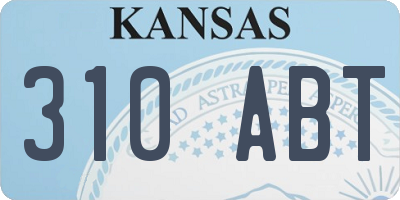 KS license plate 310ABT