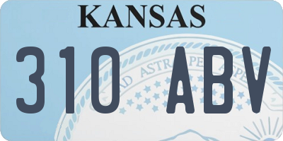 KS license plate 310ABV