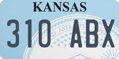 KS license plate 310ABX