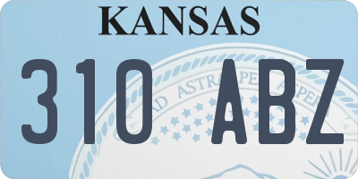 KS license plate 310ABZ