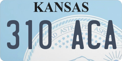 KS license plate 310ACA