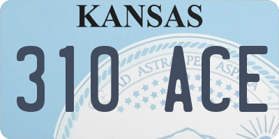 KS license plate 310ACE