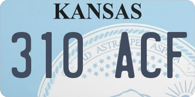 KS license plate 310ACF