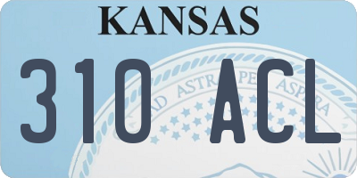 KS license plate 310ACL