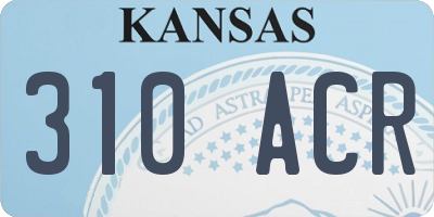 KS license plate 310ACR
