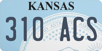 KS license plate 310ACS