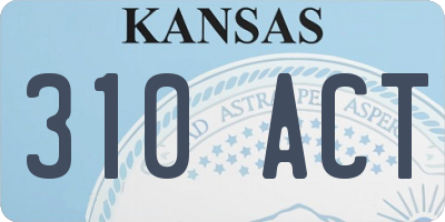 KS license plate 310ACT