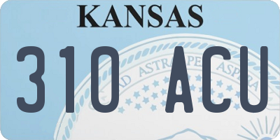 KS license plate 310ACU
