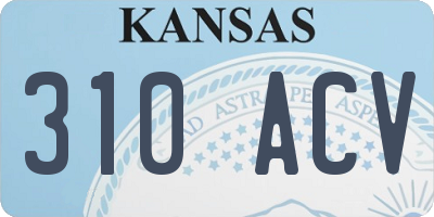 KS license plate 310ACV