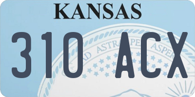 KS license plate 310ACX