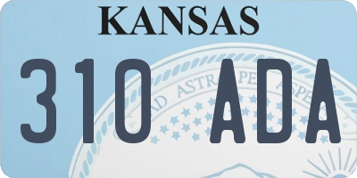 KS license plate 310ADA