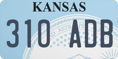 KS license plate 310ADB