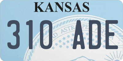 KS license plate 310ADE