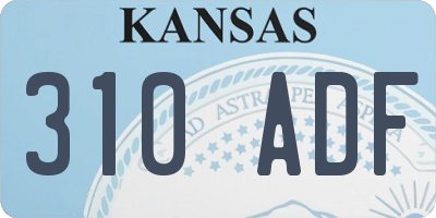 KS license plate 310ADF