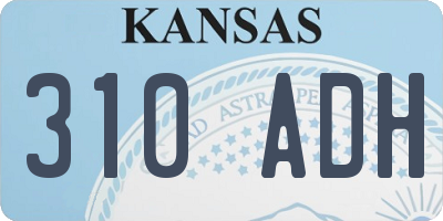 KS license plate 310ADH