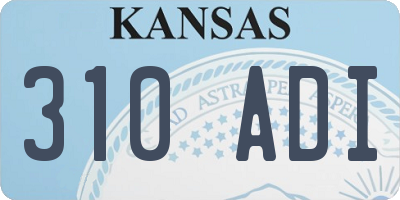 KS license plate 310ADI